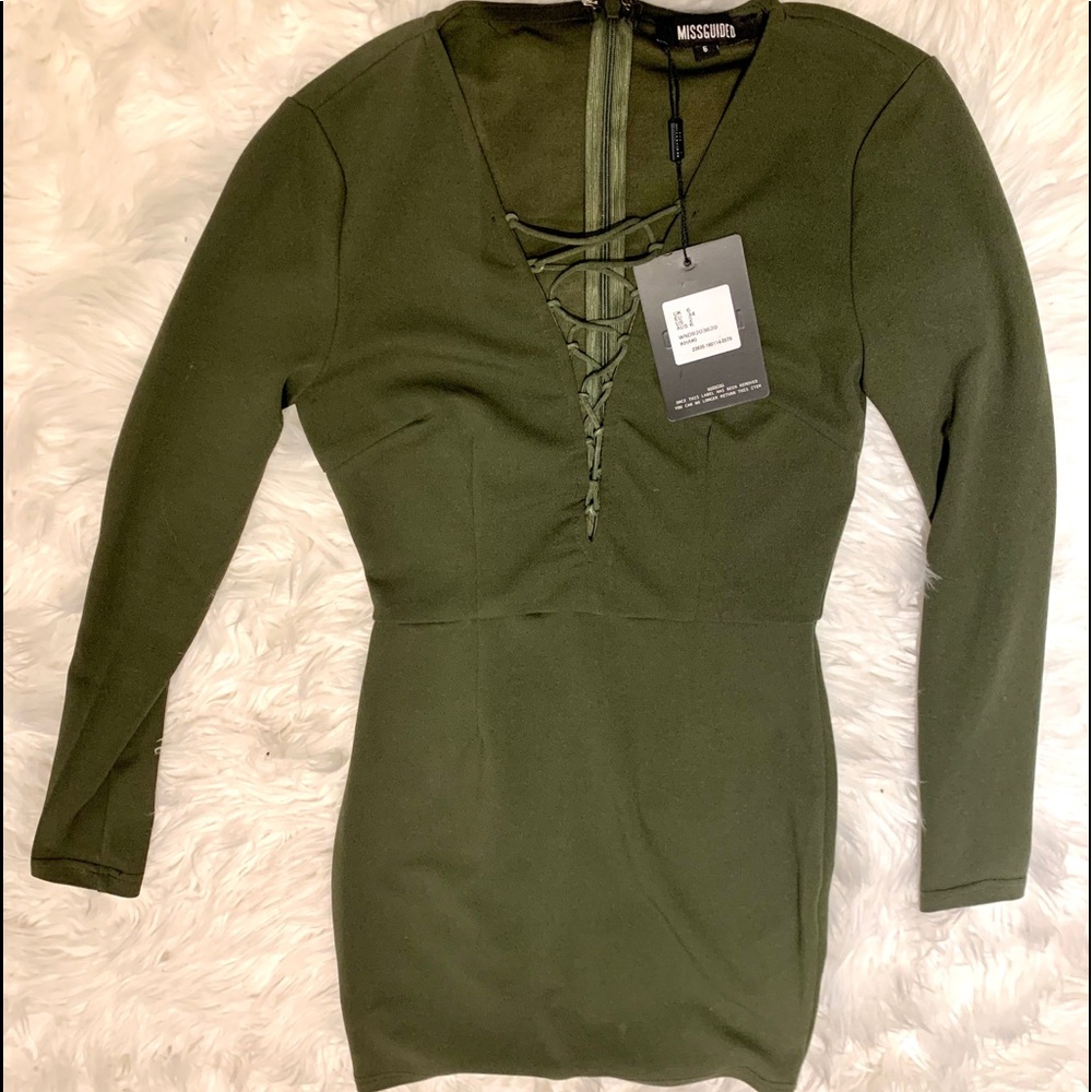 Missguided army green -Short cocktail dress